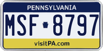 PA license plate MSF8797