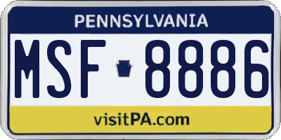 PA license plate MSF8886