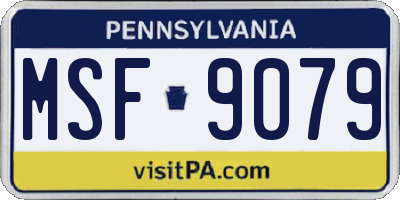PA license plate MSF9079