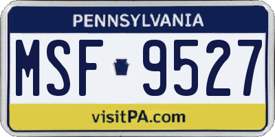 PA license plate MSF9527