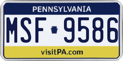 PA license plate MSF9586