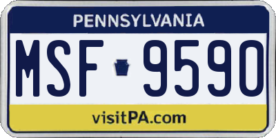 PA license plate MSF9590