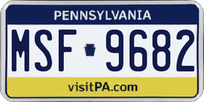 PA license plate MSF9682