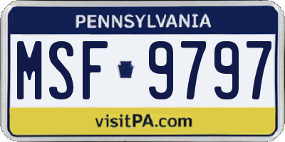 PA license plate MSF9797