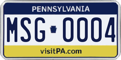 PA license plate MSG0004