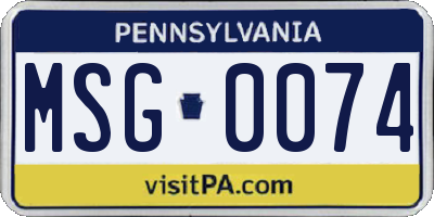 PA license plate MSG0074