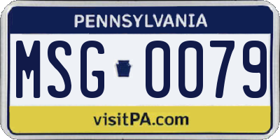 PA license plate MSG0079
