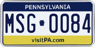 PA license plate MSG0084