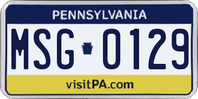 PA license plate MSG0129