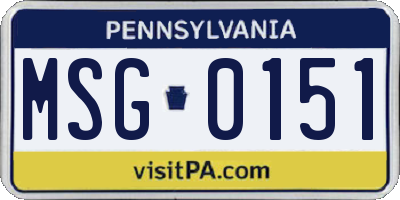 PA license plate MSG0151