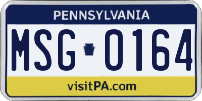 PA license plate MSG0164