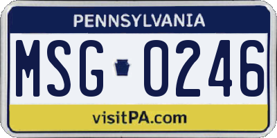 PA license plate MSG0246