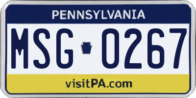 PA license plate MSG0267