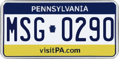 PA license plate MSG0290