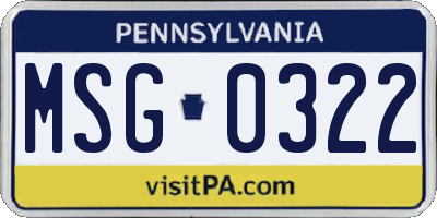PA license plate MSG0322