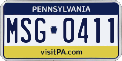 PA license plate MSG0411
