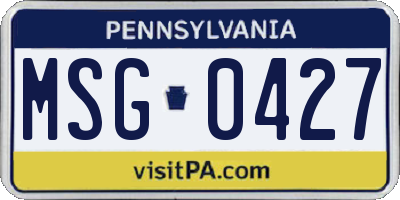 PA license plate MSG0427