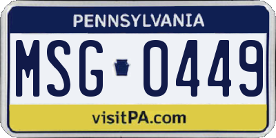 PA license plate MSG0449