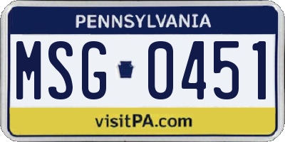 PA license plate MSG0451