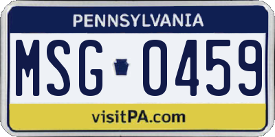 PA license plate MSG0459