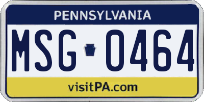 PA license plate MSG0464