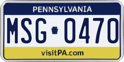 PA license plate MSG0470