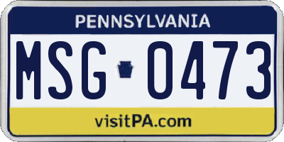 PA license plate MSG0473