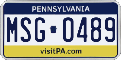 PA license plate MSG0489