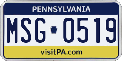 PA license plate MSG0519