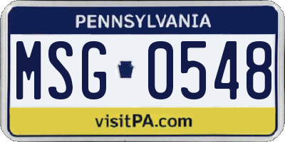 PA license plate MSG0548