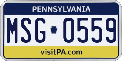 PA license plate MSG0559