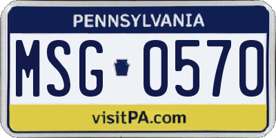 PA license plate MSG0570
