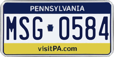 PA license plate MSG0584