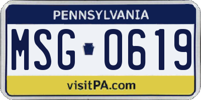 PA license plate MSG0619