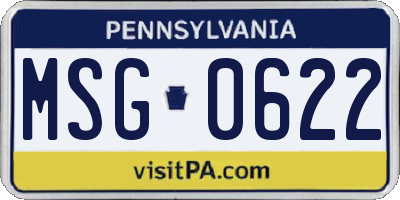 PA license plate MSG0622