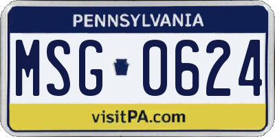 PA license plate MSG0624