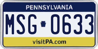 PA license plate MSG0633
