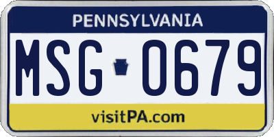 PA license plate MSG0679
