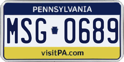 PA license plate MSG0689