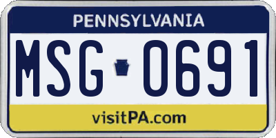 PA license plate MSG0691