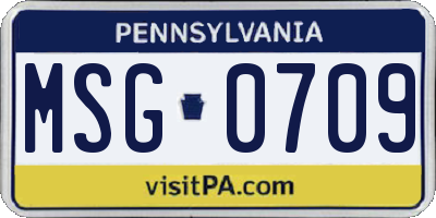 PA license plate MSG0709