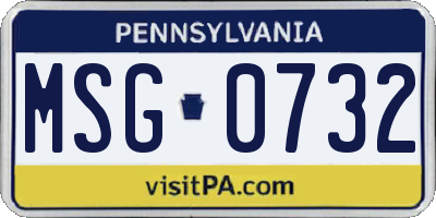 PA license plate MSG0732