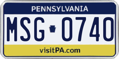 PA license plate MSG0740
