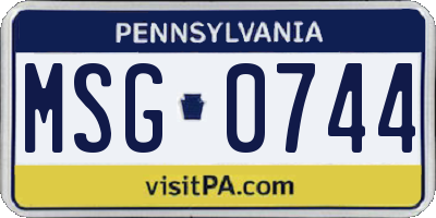 PA license plate MSG0744