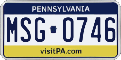 PA license plate MSG0746