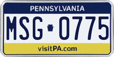 PA license plate MSG0775