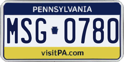 PA license plate MSG0780
