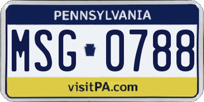 PA license plate MSG0788