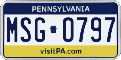 PA license plate MSG0797