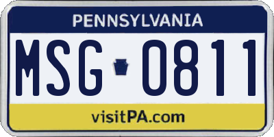 PA license plate MSG0811